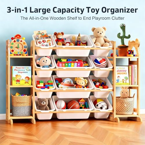 Toy Storage Organizer with 6 Shelves and 12 Bins, Toy - Image 4