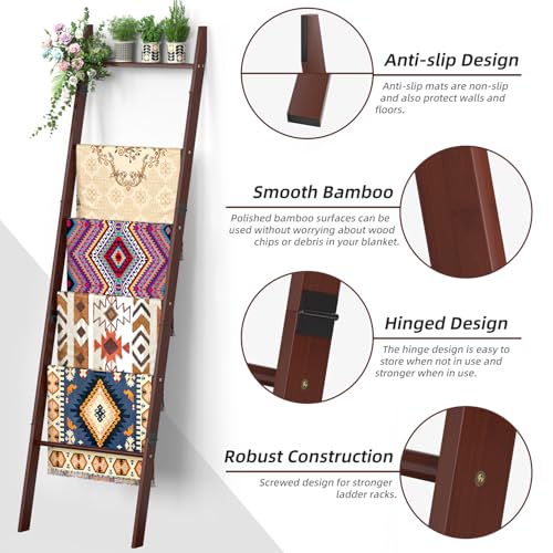 BAMBANG 6-Tier Blanket Ladder for Living Room, Blanket - Image 6