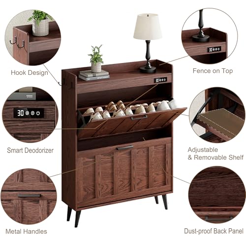ChooChoo Shoe Storage Cabinet with 2 Flip Drawers an | Home Organizati - Image 6
