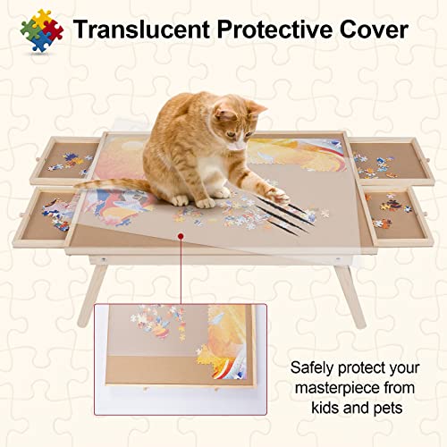 1000 Pieces Puzzle Board with 4 Drawers, Protective Cover - Image 6