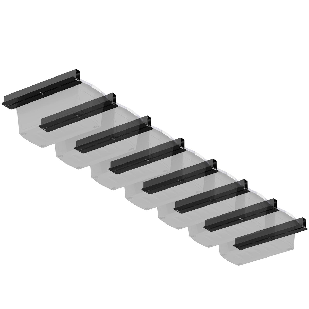 Linone Ceiling Storage Rack, 16 Inch, 8 Sets for 7 Bins - Image 1