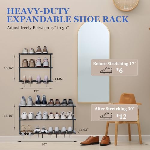 2 Pack Wall Mounted Shoe Rack, 3 Tier Hanging Shoe R | All Products - Image 3
