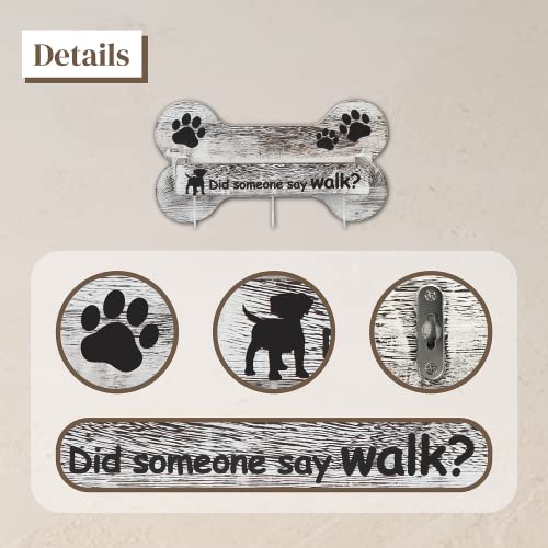 J JACKCUBE DESIGN Rustic White Bone Shape Wall Mounted Dog Leash - Image 6