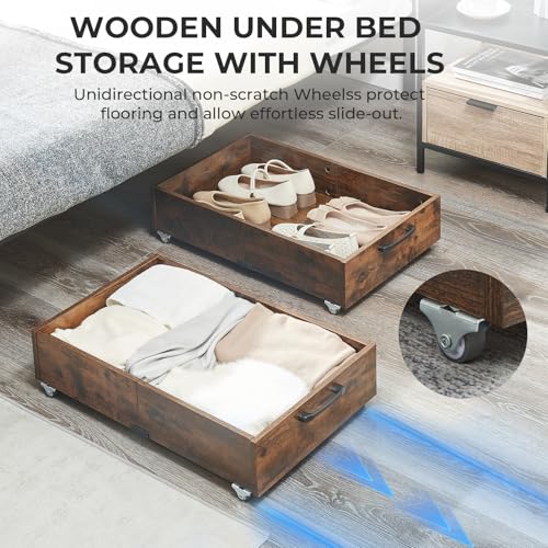 TIOPGHAD 2-Pack Under Bed Storage Drawers Organizer with Wheels - Image 3