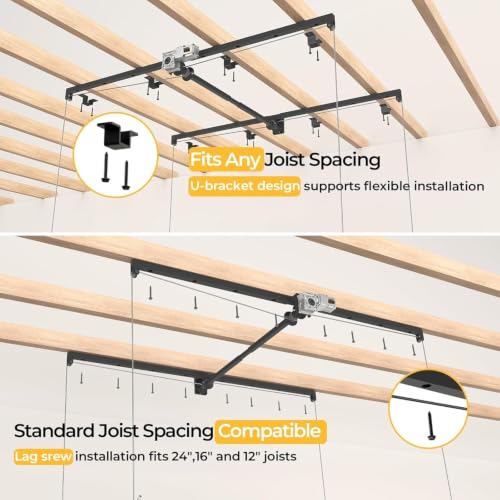 FERO Motorized Overhead Garage Storage Rack with Remote - Image 7