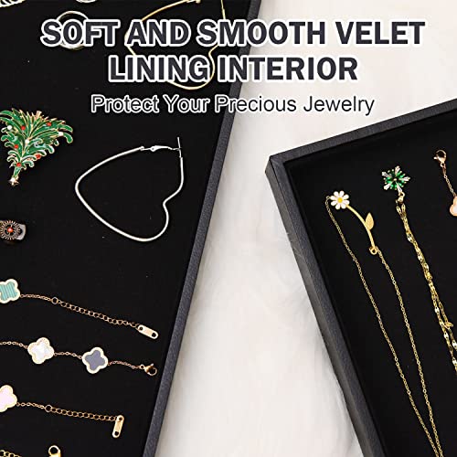 Black Velvet Stackable Jewelry Tray Showcase Display | Jewelry Organiz - Image 4