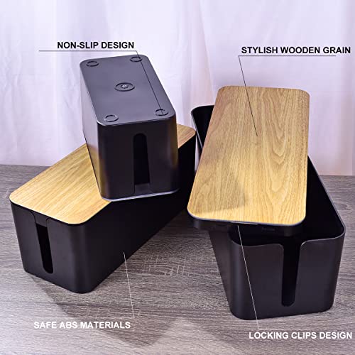 Tuwechen 3 Pack Cable Management Box, Cable Organizer Box to Hide - Image 4