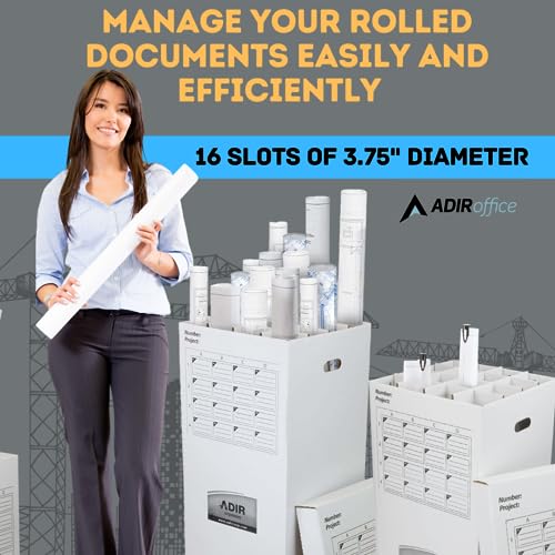 Adir Cardboard Roll File Storage Organizer - Vertical File - Image 5
