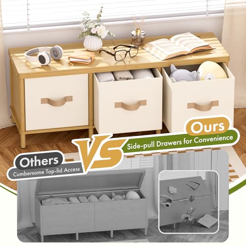 Shoe Bench, 43.3" Storage Bench, Entryway Bench with Cushion Seat - Image 5