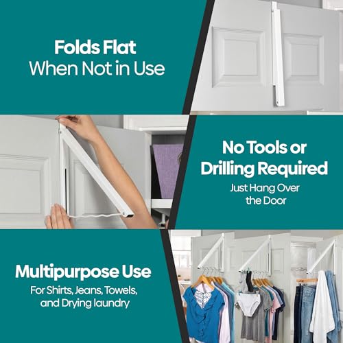 HOLDN’ STORAGE Over The Door Hanger, Single Foldable Rack - Image 6