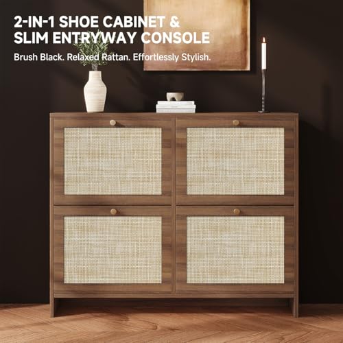 Nicetree Shoe Cabinet Storage for Entryway, 4-Flip Drawer - Image 4