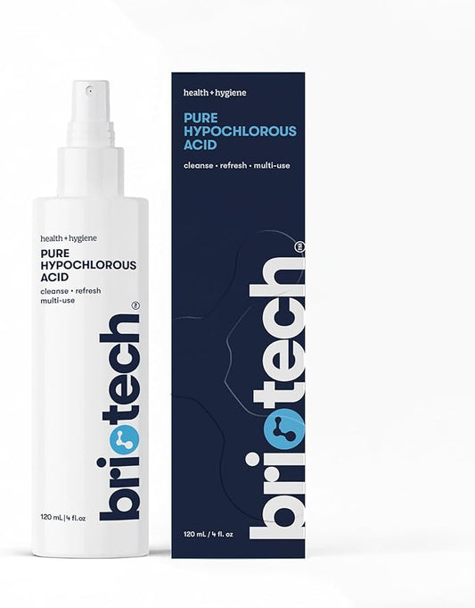 BRIOTECH Pure Hypochlorous Acid Spray and Cleanser, Original Premium HOCl Topical Solution, Multi-Purpose Cleaner, Family Approved & Pet Friendly, 4 fl oz