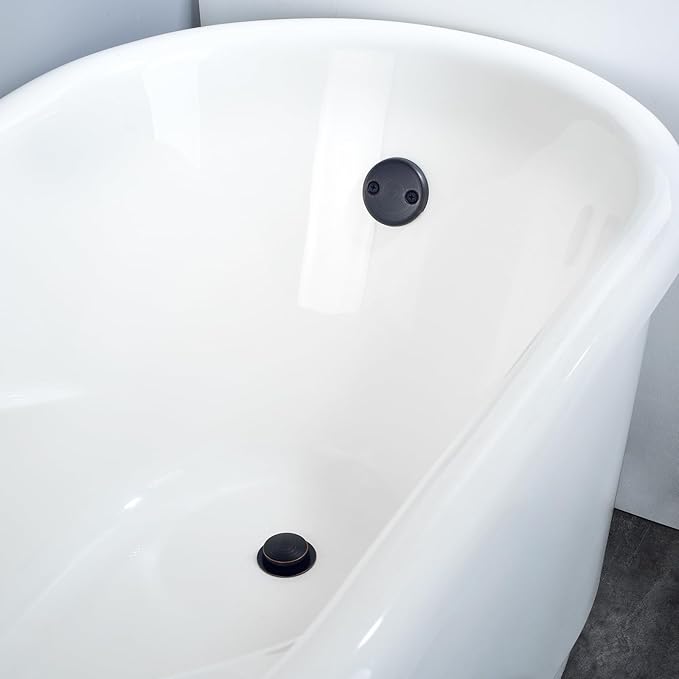 Brass Tip-Toe Tub Drain Kit with Basket Strainer and Two Hole Overflow Faceplate, Oil Rubbed Bronze