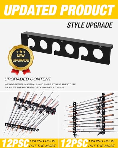 Fishing Rod Holder,Wall or Ceiling Mounted Pole Rack Garage - Image 4