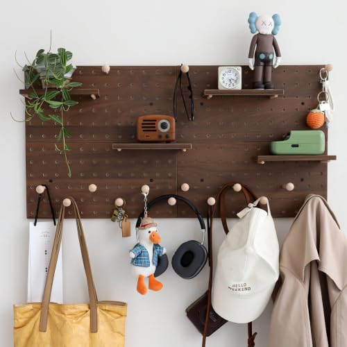 Wooden Pegboard Modular Display Organization Storage Wall Hooks - Image 2