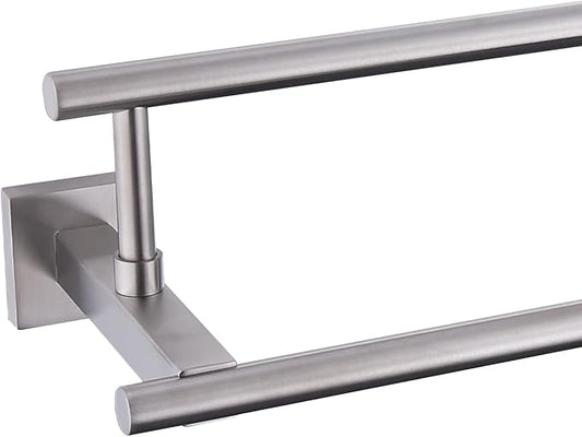 Bath Double Towel Bars, Towel Racks SUS304 Stainless Steel, Towel Holder for Bathroom Wall Mount, Towel Hanger Rail Accessories, 2-Tiers (Brushed Nickel, 32 Inch)