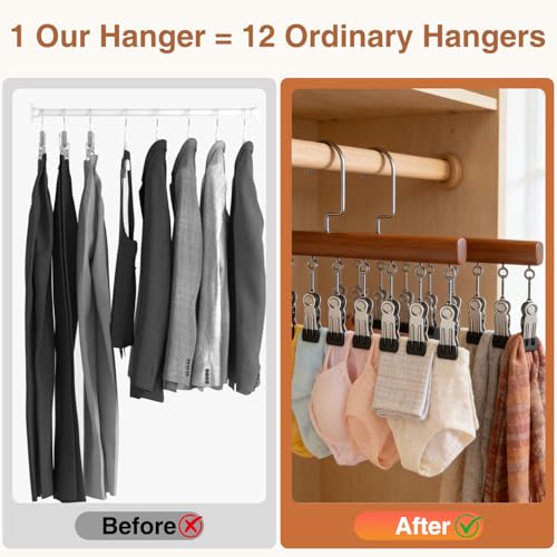 2pcs Closet Organizer with 12 Clips, Space Saving Hanging Closet - Image 5