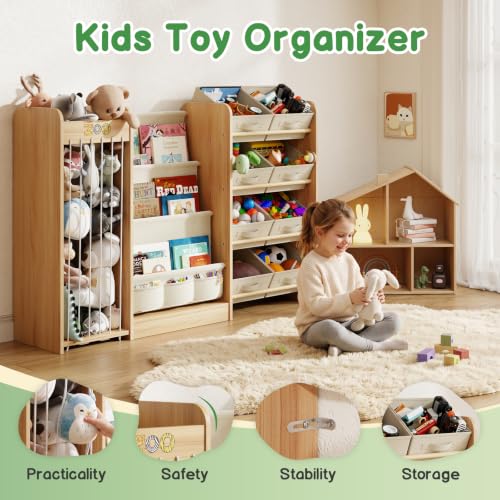 Kids Toy Organizer with Bookshelf & Stuffed Animal Storage, 51'' - Image 5
