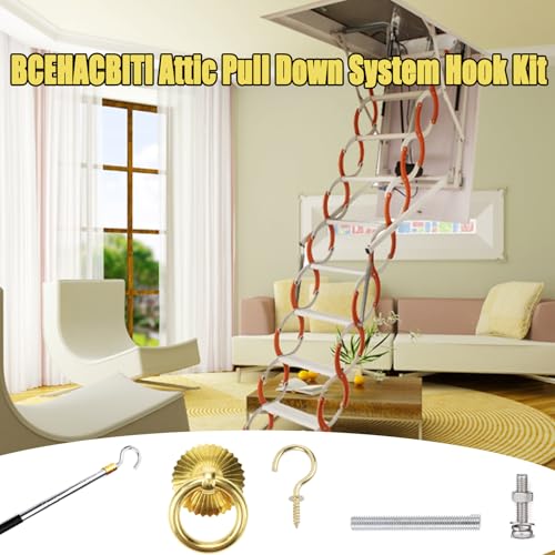 Ladder Pull Down System Kit - Attic Pull System Hook Set - Image 5