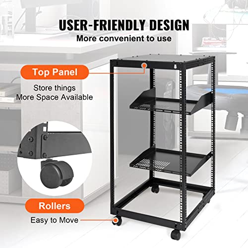 VEVOR 20U Open Frame Server Rack, 23''-40'' Adjustable Depth - Image 6