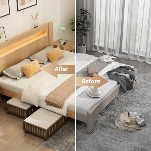 Bamboo Under Bed Storage Containers with Wheels, 2 Pack - Image 6
