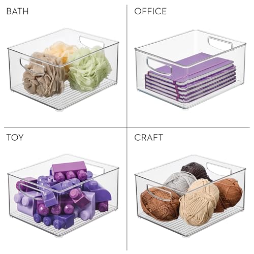 iDesign Stackable Clear Plastic Bin with Handles, 2-Pack - Image 8