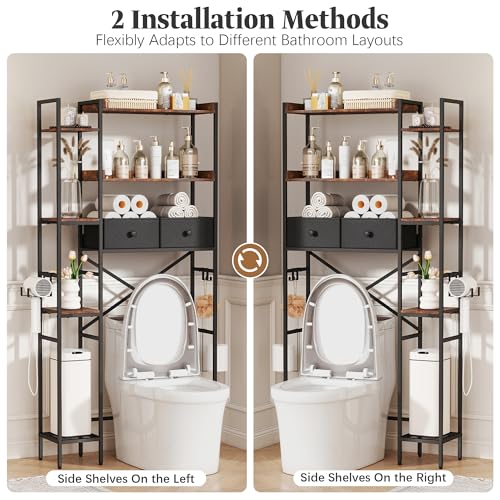 7-Tier Over the Toilet Storage Shelf, Large Bathroom - Image 5