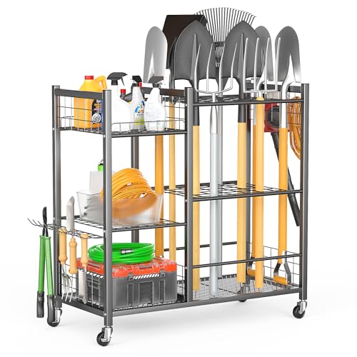 Ultrawall Garden Tool Organizer with Wheels, Yard Tool Storage - Image 2