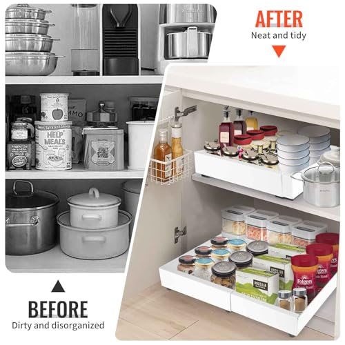21" Deep Expandable Pull Out Cabinet Organizer,(12"-20")Sl - Image 8