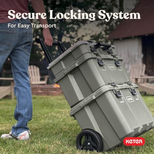 Keter Stack-N-Roll Outdoor Gear Organizer, 3-Piece Rolling - Image 6