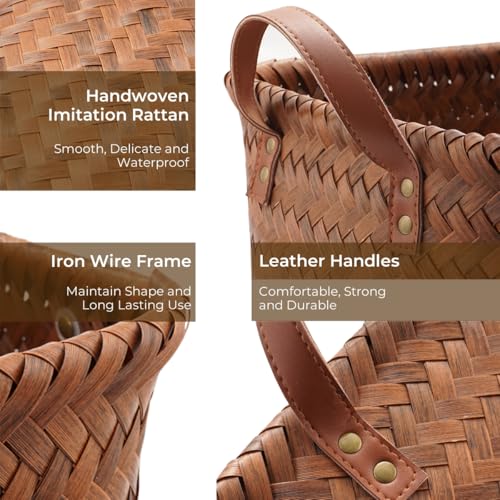 GIB Wicker Woven Storage Baskets for Organizing Blankets Laundry - Image 5