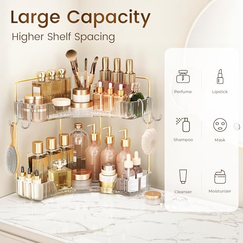 Corner Bathroom Counter Organizer 2 Tier Bathroom Organizers - Image 4