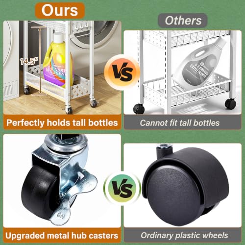 OKZEST Slim Bathroom Organizers and Storage Cart with Toilet - Image 5