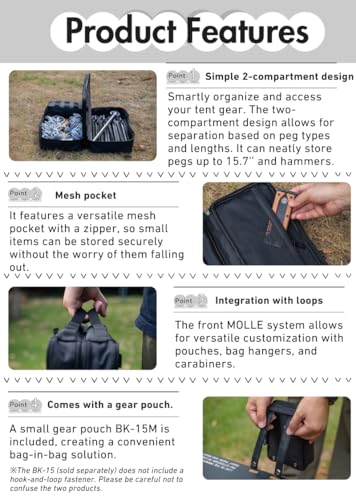 CAMPINGMOON Tent Stake Bag Camping Tool Organizer | Home Organization - Image 4