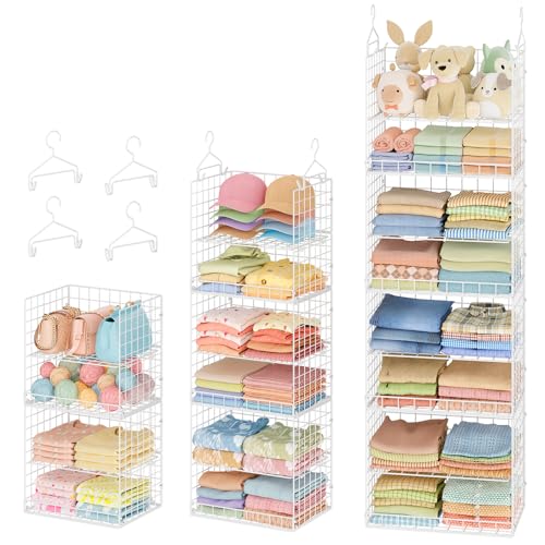 8 Tier Extended Width Hanging Closet Organizer, Sweater Storage - Image 2