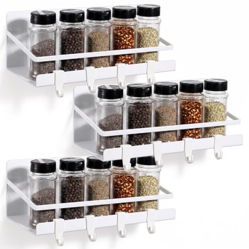 3 Pack Magnetic Spice Rack for Refrigerator, White Fridge - Image 8