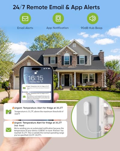 MOCREO WiFi Refrigerator Thermometer, Remote Email & App Alert - Image 3