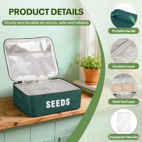 22 Slots Seed Storage Organizer Box, Green - Image 5