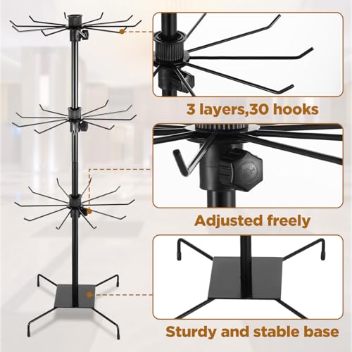 3 Tier 28.3 x 11.8 Inch Rotating Display Stand, Earring Display - Image 5