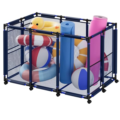 Extra Large Pool Storage Bin, Metal Rolling Float Swimming - Image 2