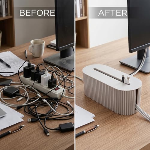 Cable Management Box – Home & Office Desk Cord Organizer Hide - Image 6