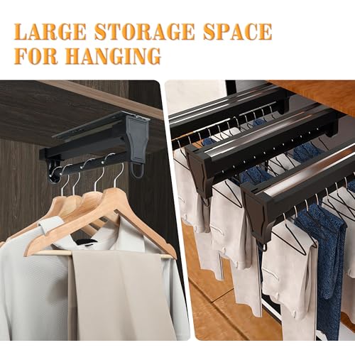 Alise 12 Inch Pull Out Clothes Rod Hanger for Closet - Image 4