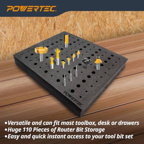 POWERTEC Router Bit Storage Inserts for 110 Bits, 50PCS 1/2" - Image 6
