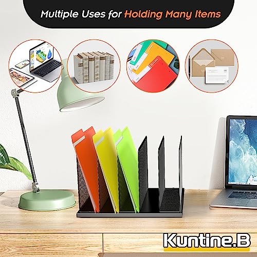 Kuntine.B Desk File Organizer Upright Mesh Desktop Organizer File - Image 6