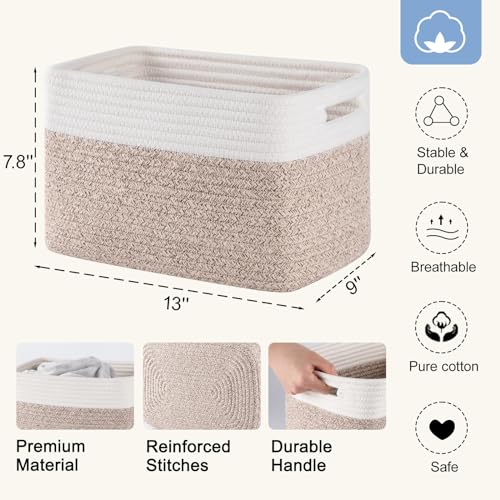 4 Pack Storage Baskets for Organizing, Woven Baskets for Shelves - Image 4