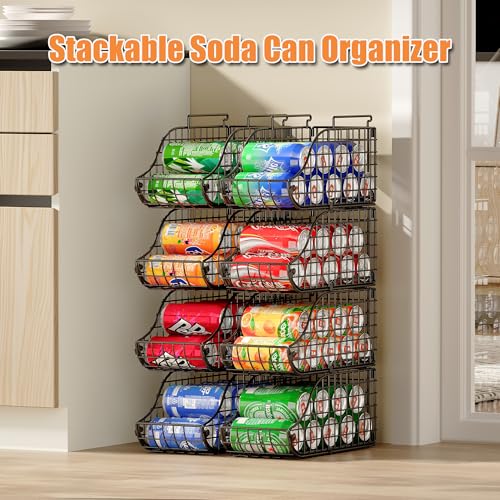 Sonyabecca 6 Pack Stackable Can Organizer for Pantry Cabinet Food - Image 5