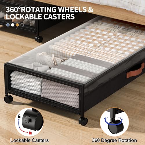 Eastherry Under Bed Storage with Wheels, 2 Pack 36" Extra Long - Image 4