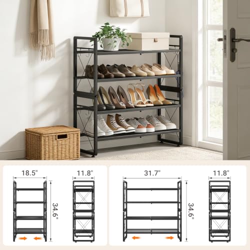 ELYKEN Expandable Shoe Rack for Closet, 4-Tier Metal | All Products - Image 4