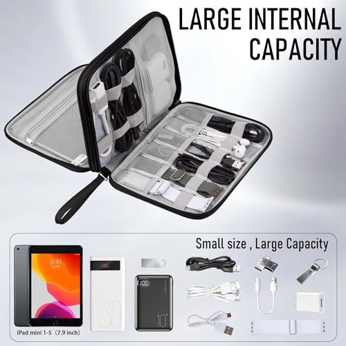 Arae Travel Essentials Electronic Organizer Double Layer - Black - Image 4