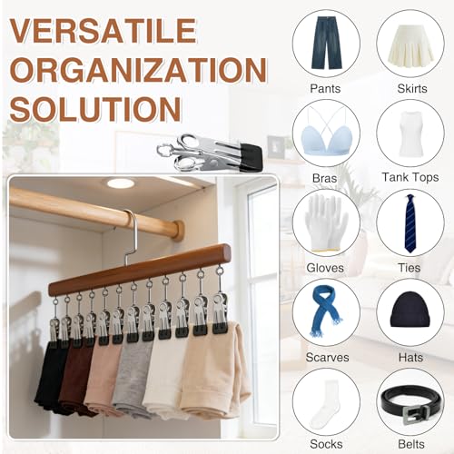 2pcs Closet Organizer with 12 Clips, Space Saving Hanging Closet - Image 7